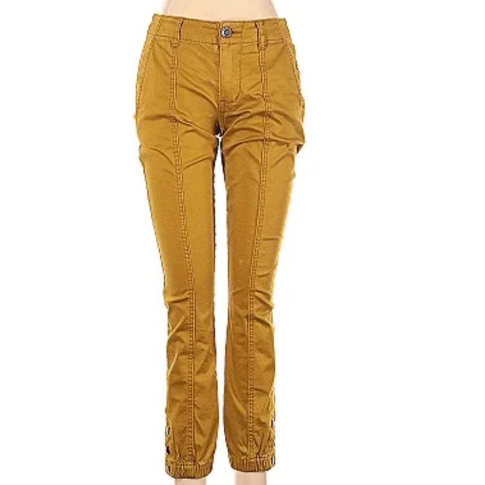 CAbi Tracker Jogger Pants Mustard Yellow Size 4